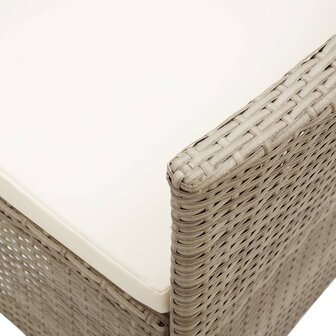 Tuinstoelen 2 st met kussens poly rattan beige