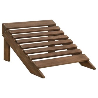 Tuinstoel met voetenbank hout bruin