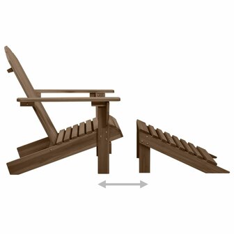 Tuinstoel met voetenbank hout bruin
