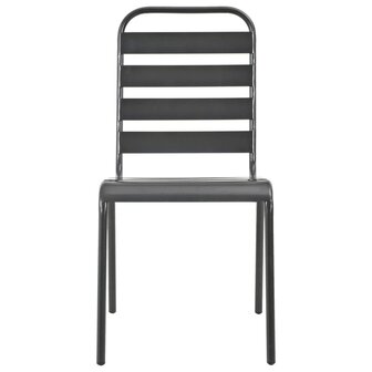 Tuinstoelen stapelbaar 2 st staal grijs