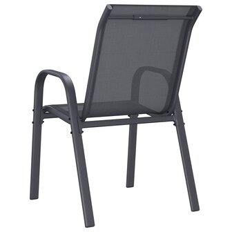 Tuinstoelen stapelbaar 6 st textileen stof grijs