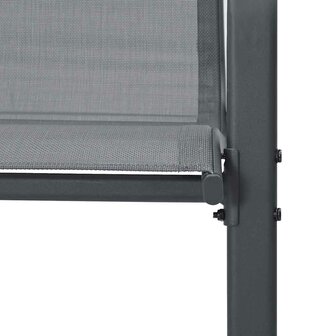 Tuinstoelen stapelbaar 6 st textileen stof grijs