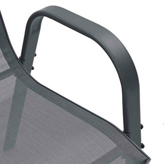 Tuinstoelen stapelbaar 6 st textileen stof grijs