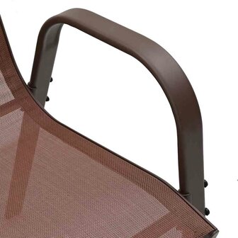 Tuinstoelen stapelbaar 6 st textileen stof bruin