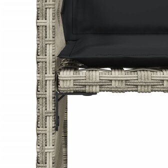 Tuinstoelen 4 st met kussens poly rattan lichtgrijs