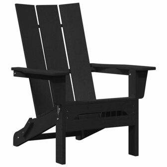 Vouw Adirondack Stoel Zwart 74.5 x 80.5 x 90cm Kunststof