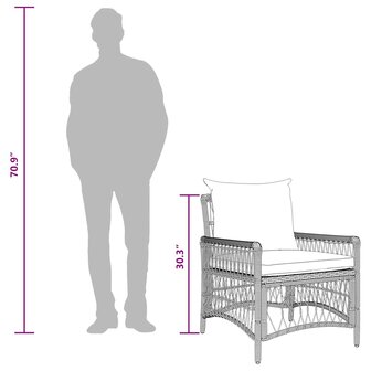 Tuinstoel Grijs 60 x 70 x 78cm poly rattan