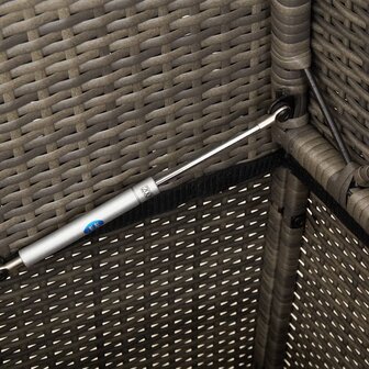 Tuinbank met kussens poly rattan grijs