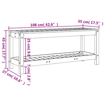 Tuinbank 108x35x45 cm ge&iuml;mpregneerd grenenhout