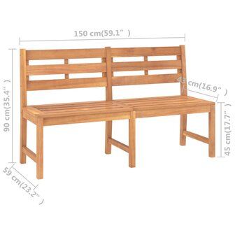 Tuinbank 150 cm massief teakhout