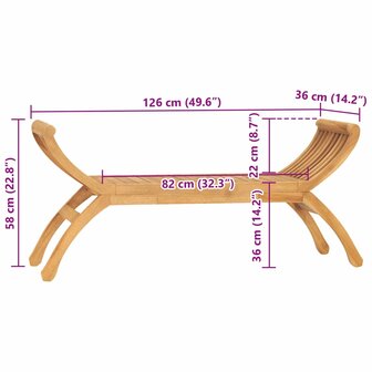 Tuinbank 126 cm massief teakhout