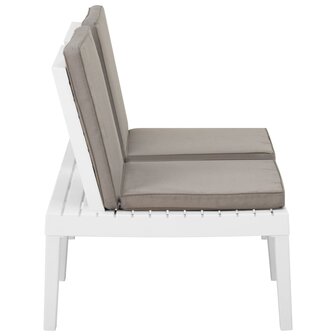 Loungebank met kussen kunststof wit