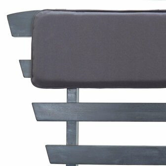 Tuinbank met kussens 2-in-1 190 cm massief acaciahout grijs