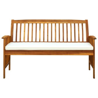 Tuinbank met kussen 147 cm massief acaciahout