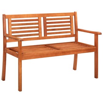 Tuinbank 2-zits met kussen 120 cm massief eucalyptushout