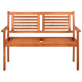 Tuinbank 2-zits met kussen 120 cm massief eucalyptushout