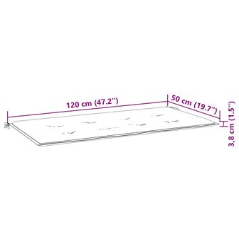 Tuinbank 2-zits met kussen 120 cm massief eucalyptushout