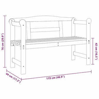 Buitenbank Bruin 119 x 76 x 44cm Massief grenenhout