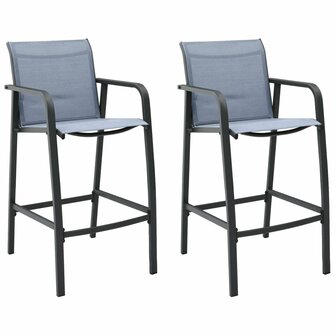 Tuinbarstoelen 2 st textileen grijs