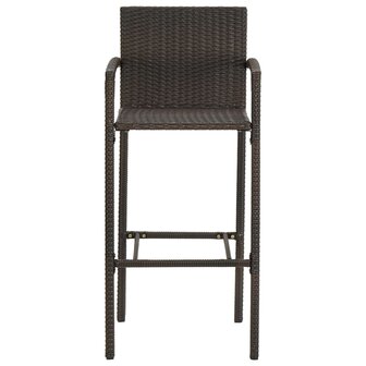 Barkrukken 2 st poly rattan bruin
