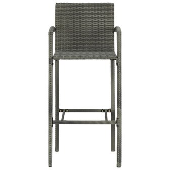 Barkrukken 2 st poly rattan grijs