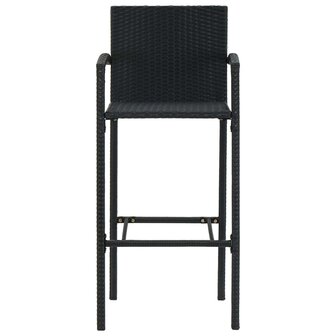 Barkrukken 4 st poly rattan zwart