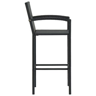 Barkrukken 4 st poly rattan zwart
