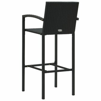 Barkrukken 4 st poly rattan zwart