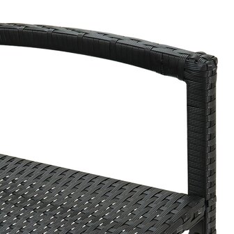 Barkrukken 4 st poly rattan zwart