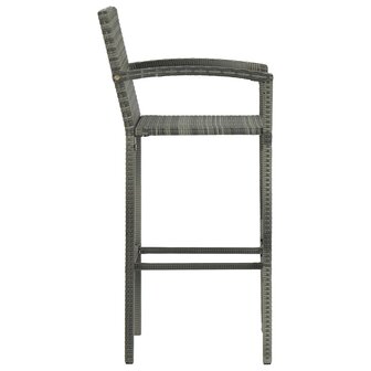 Barkrukken 4 st poly rattan grijs
