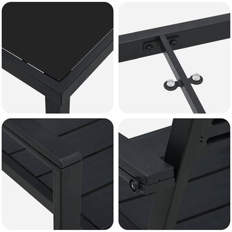 Tuin Eetset 5 pcs Zwart HDPE