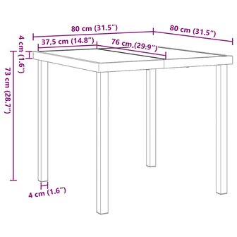 Tuin Eetset 5 pcs Zwart HDPE