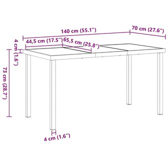 Tuin Eetset 5 pcs Zwart HDPE