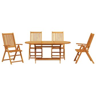 Tuin Eetset 5 pcs Bruin Massief acaciahout