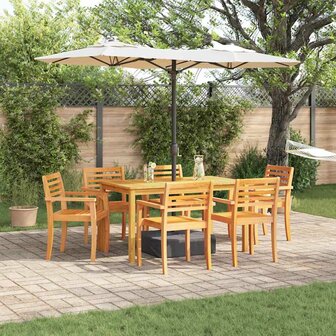 Tuin Eetset 7 pcs Bruin Massief acaciahout