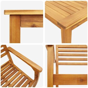 Tuin Eetset 7 pcs Bruin Massief acaciahout