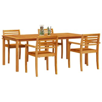 Tuin Eetset 7 pcs Bruin Massief acaciahout