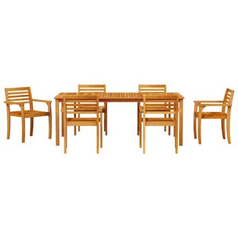 Tuin Eetset 9 pcs Bruin Massief acaciahout