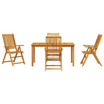 Tuin Eetset 5 pcs Bruin Massief acaciahout