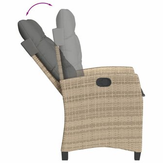 5-delige Tuinset met kussens poly rattan beige