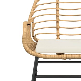 9-delige Tuinset met kussens poly rattan glas bruin