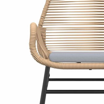 9-delige Tuinset met kussens poly rattan glas bruin