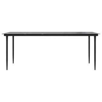 9-delige Tuinset met kussens poly rattan glas bruin