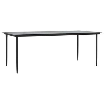 7-delige Tuinset met kussens poly rattan glas grijs