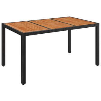 7-delige Tuinset met kussens poly rattan zwart