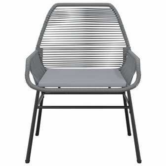 7-delige Tuinset met kussens poly rattan glas grijs