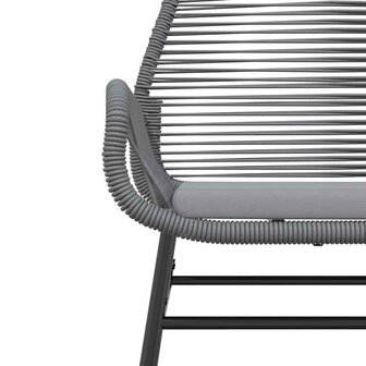 7-delige Tuinset met kussens poly rattan glas grijs