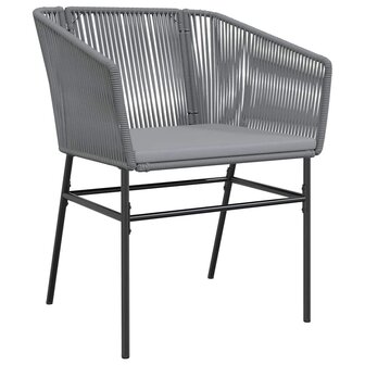 5-delige Tuinset met kussens poly rattan glas grijs