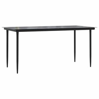5-delige Tuinset met kussens poly rattan glas grijs