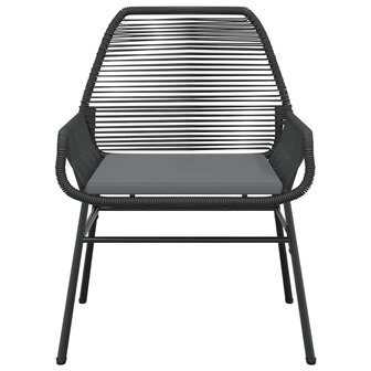 9-delige Tuinset met kussens poly rattan glas zwart